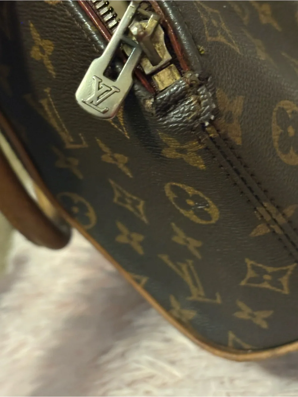 Louis Vuitton Brown Monogram Dome Satchel with Tan Trim